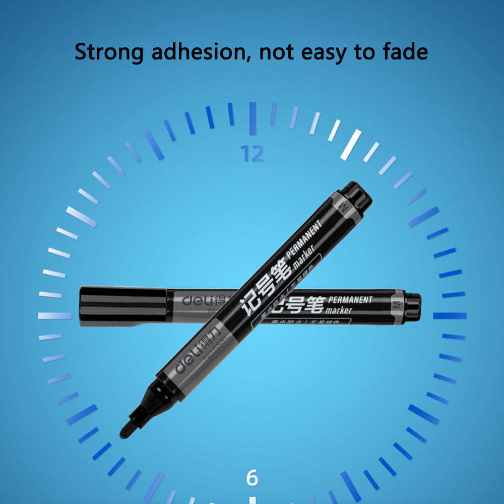 DELI 6881 10-Pack 1.8mm Oil-Based Marker Pens for Labeling, Logistics, and Large Writing - Black DELI 6881 10-Pack 1.8mm Oil-Based Marker Pens for Labeling, Logistics, and Large Writing - Black